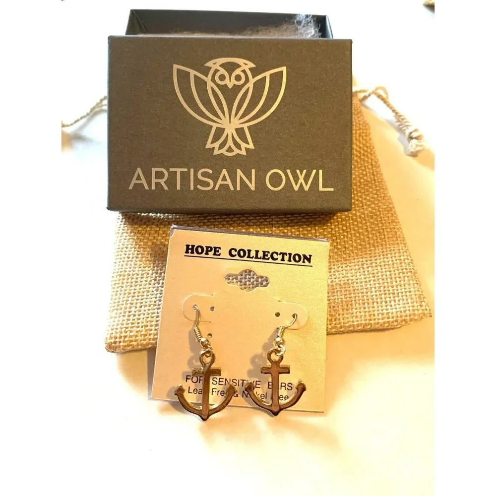 Artisian Owl Women's Anchors Drop Earrings Gold-Tone Nickle Lead Free Gi…
